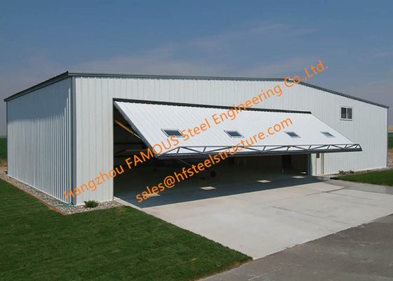 Solución de puertas de hangar bi plegadas verticales de acero ligero de panel único Sistema de puertas hidráulicas de aviones