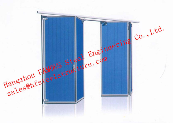 Cuadro de aleación de aluminio Pista superior Puertas de acordeón industrial para hangar de aeronaves