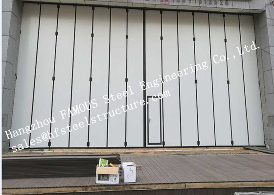 Cuadro de aleación de aluminio Pista superior Puertas de acordeón industrial para hangar de aeronaves