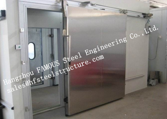 Puerta corredera aislada industrial automática de metales pesados para almacenamiento en el cuarto frío