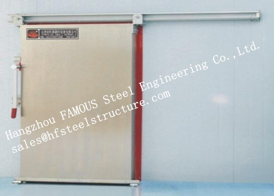Puerta corredera aislada industrial automática de metales pesados para almacenamiento en el cuarto frío