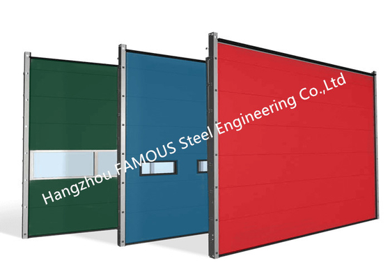 Puerta de acero de núcleo de poliuretano totalmente automática Puerta de garaje industrial resistente al viento
