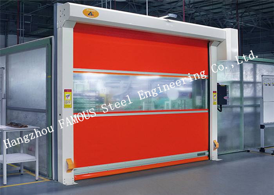 Puertas eléctricas automáticas de alta velocidad Puertas de telas de PVC con marcos de aluminio