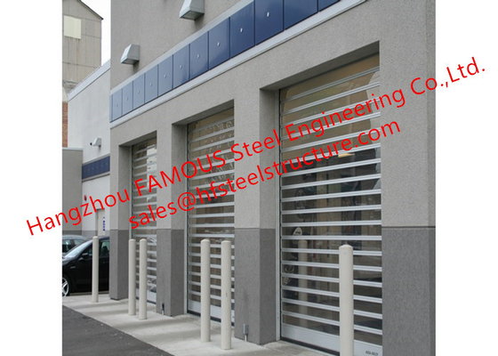 Puerta de metal de alta velocidad con paneles de policarbonato Puertas de aluminio de alta velocidad