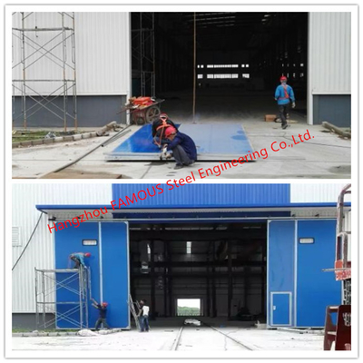 Puertas de garaje industriales de deslizamiento vertical de grandes aberturas Puertas de deslizamiento motorizadas pesadas con vía de acero