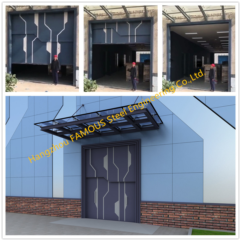 Puerta seccional de elevación de acero panel vertical elevación de puertas seccionales industriales para uso de garaje
